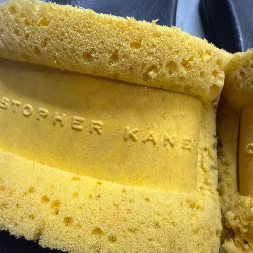 Christopher Kane Yellow Sponge Detail Slides - Picture 2 of 3
